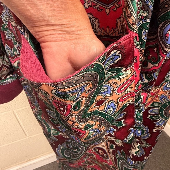 VTG Victoria's Secret Paisley Terry Cloth Lined Silky Robe LG SEE NOTES OLD MNY - Picture 4 of 14